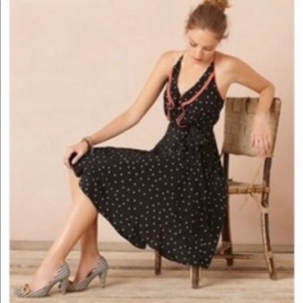 Anthropologie Girls from Savoy Dotted Silk Dress
